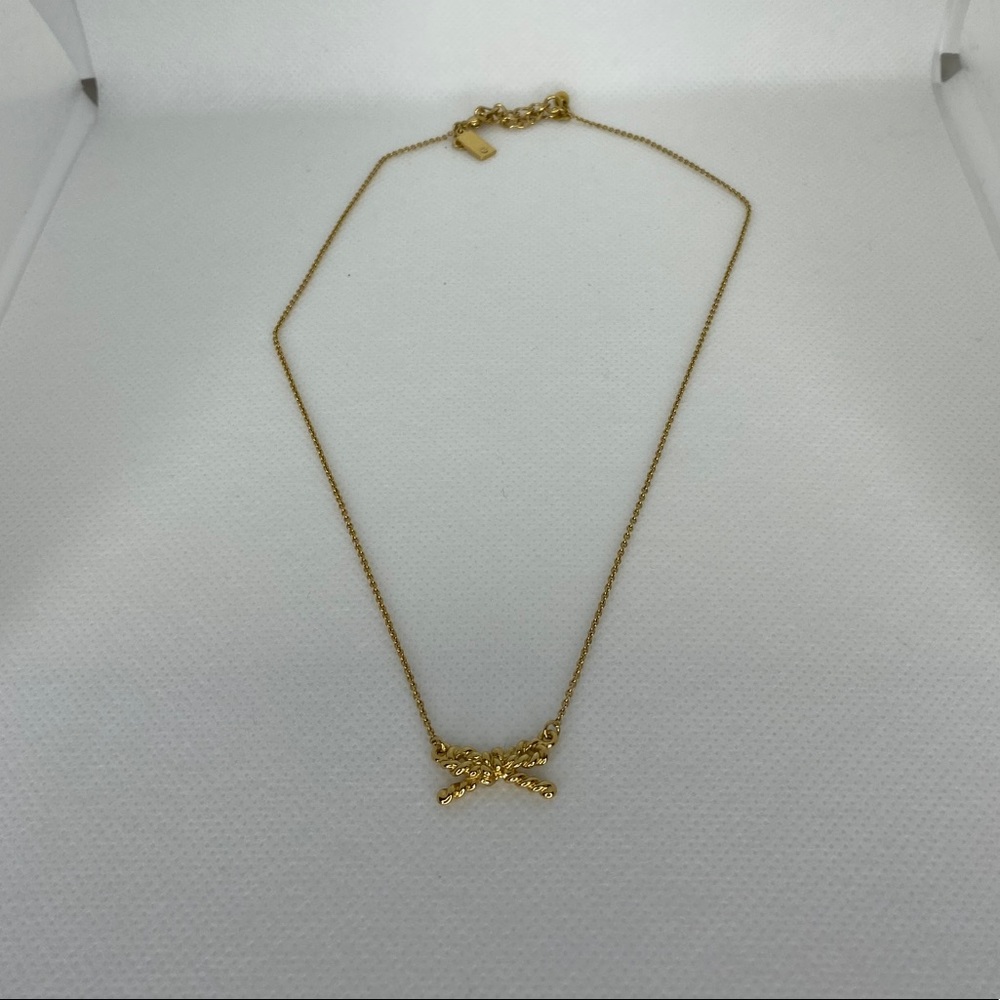 Kate Spade gold braided bow necklace